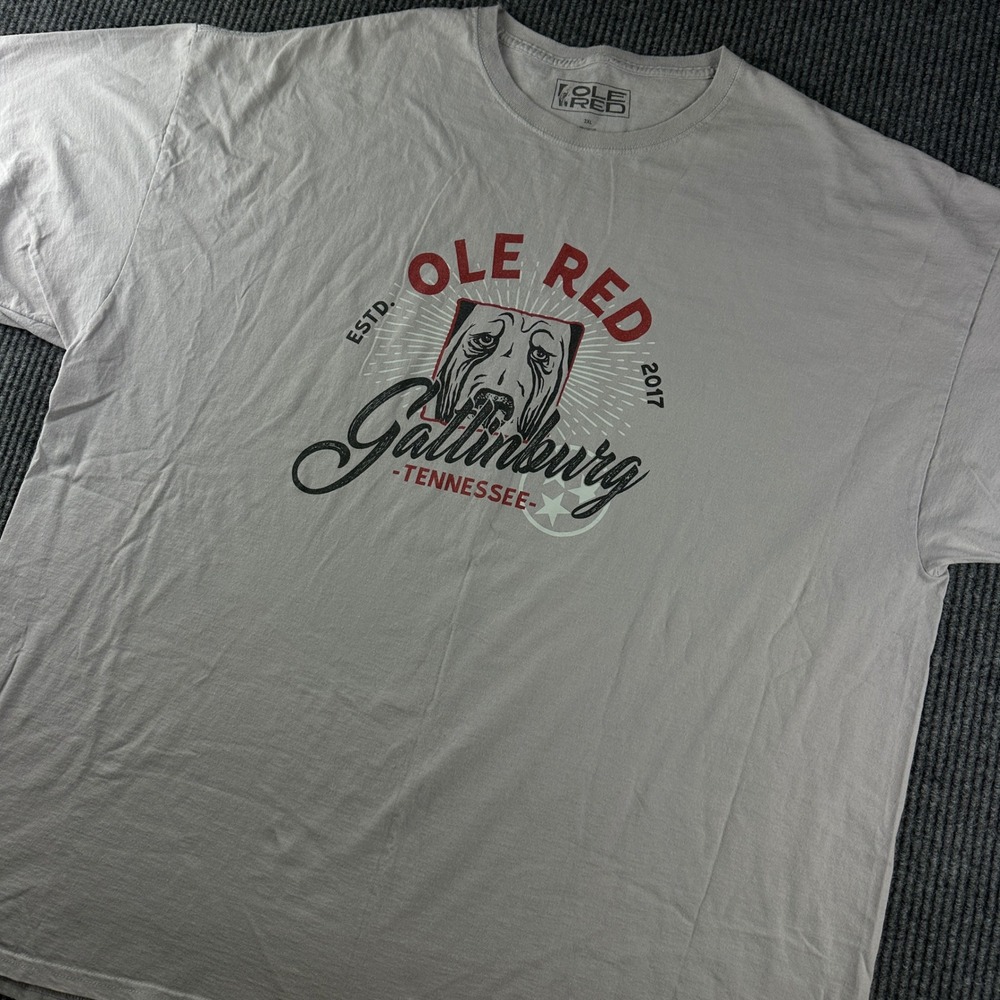 Ole Red Gatlinburg Tennessee Graphic T-Shirt Mens 3XL Gray Cotton Short Sleeve